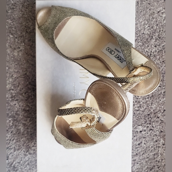 JIMMY CHOO Authentic  Sparkling Peep Toe Platform Heels wBox| Size 36.5 | Worn1x - Picture 9 of 12